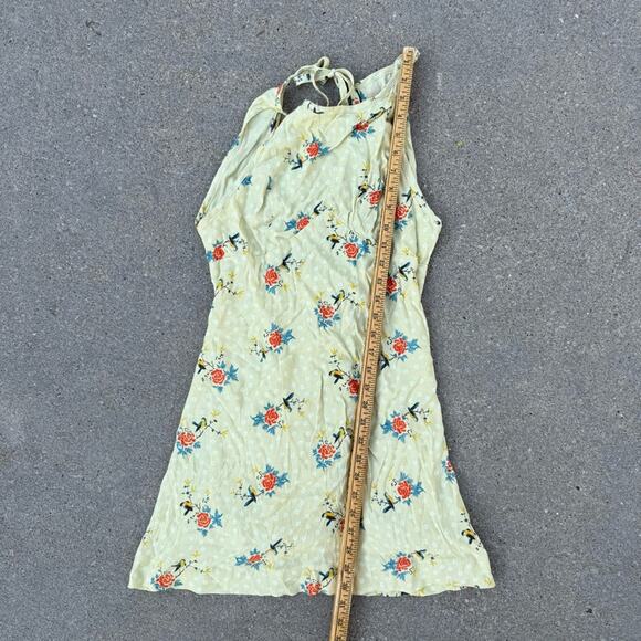 Urban Outfitters Mabel Floral Sleeveless High Neck Mini Dress Keyhole Back US 2 - Picture 10 of 10